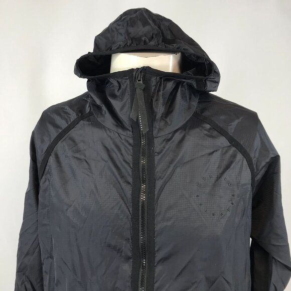 MYSTIC BOARDING ~ WOMENS LARGE ~ BLACK NYLON FULL ZIP JACKET HOODED - Picture 2 of 8